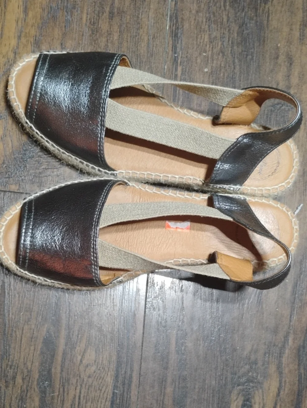 Metallic Gray Open-Toe Espadrille Sandals